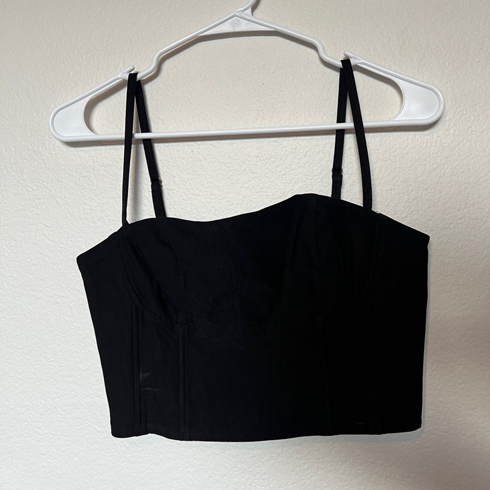 Spaghetti Strap Crop Top - Zipper Back